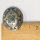 Star Blanket Oval with 'Turquoise' Screw Back Concho 1-1/4" x 1-1/8"  #SW-42