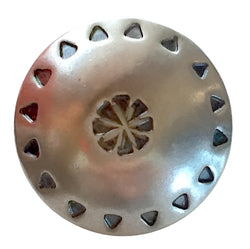 Southwest Wreath Concho Button, Shank Back Satin Finish Nickel Silver, 1"  #SW-25