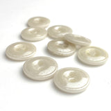 SALE, White/Light Gray Vintage Glass Button 11/16" Opalescent   #BK079