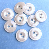 SALE, White/Light Gray Vintage Glass Button 11/16" Opalescent   #BK079