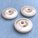 SALE, White/Light Gray Vintage Glass Button 11/16" Opalescent   #BK079