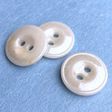 SALE, White/Light Gray Vintage Glass Button 11/16" Opalescent   #BK079