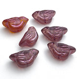 Raspberry Bird, Czech Glass 7/8" Embellishment/Bead,  #L260
