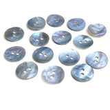1/2" Light Blue Pearl Shell 2-hole Button, 13mm, Per Button   #241183-D