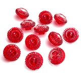 Red Acorn-Top European Vintage Glass 1/2" Buttons $3.25 each #BK264