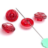 Red Acorn-Top European Vintage Glass 1/2" Buttons $3.25 each #BK264