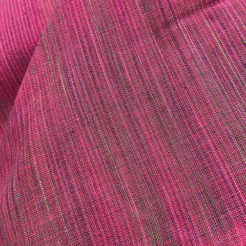 REMNANT Pinks and Greens Semi-Rustic Woven Shot Cotton from India 1-1/8 Yard PIECE #CHL-928