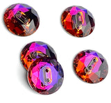 Purple/Orange Swarovski Button, 5/8"  Round, Crystal Volcano