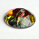 Purple/Orange Swarovski Button, 5/8"  Round, Crystal Volcano