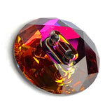 Purple/Orange Swarovski Button, 5/8"  Round, Crystal Volcano