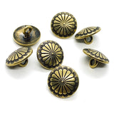 Small Sunflower Concho Button 1/2" Brass #SW-6 Western Southwest