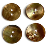 Bronze Iridescent Brown 11/16" Pearl Shell 2-hole Button, Pack of 4   #960-D