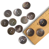 Dark Chocolate/Gray Iridescent Shiny Agoya Shell 1/2"  #SK-1230