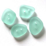 Re-Stocked, Seafoam Green Tumbled Silky Glass, Faux "Seaglass" 2-Hole Button,  3/4"-7/8"