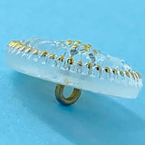 Clear Iridescent Czech Glass Daisy 3/4"  #CZ 007