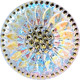Clear Iridescent Czech Glass Daisy 3/4"  #CZ 007