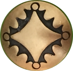 Small 1/2" Brass Concho Button Four Directions  #SW-7