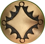 Small 1/2" Brass Concho Button Four Directions  #SW-7