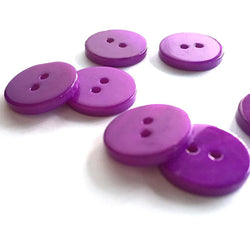 3/8" Bright Purple River Shell 2-hole Button, TEN for $8.00  #2250