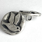 Re-Stocked: Dove Button, Pewter Bird Shank Back Button 7/8"  #SW-244