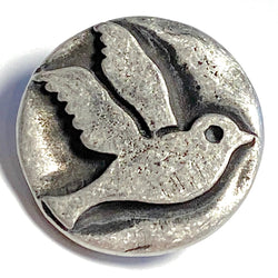 Re-Stocked: Dove Button, Pewter Bird Shank Back Button 7/8"  #SW-244