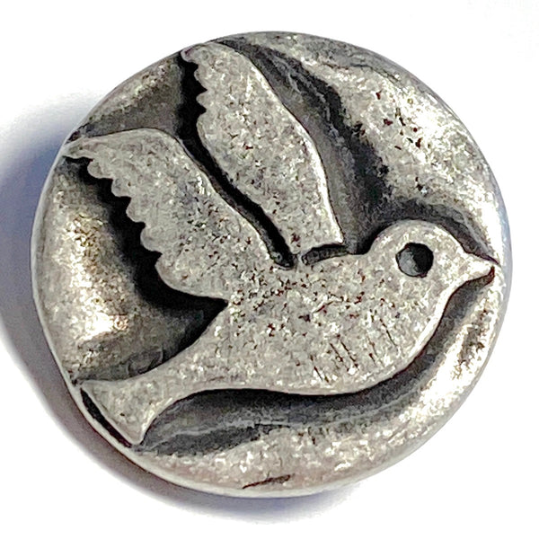  バード　 Dove Re-Stocked: Dove Button, Pewter Bird Shank Back Button 7/8
