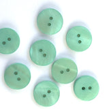 3/8" Pastel Turquoise Blue Green River Shell 2-hole Button, TEN for $8.00   #2246