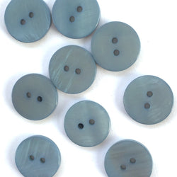 3/8" Cool Gray Blue River Shell 2-hole Button, TEN for $8.00   #2253