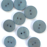 3/8" Cool Gray Blue River Shell 2-hole Button, TEN for $8.00   #2253