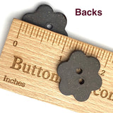 Turquoise/Black Ceramic 1" Flower Buttons 2-Hole #RN-TLFL