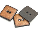 Nutmeg/Black Ceramic 1" Square Buttons 2-Hole #RN-NSQ
