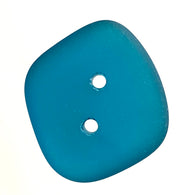 Re-Stocked, Caribbean Blue Teal Tumbled Silky Faux Sea Glass Button,  3/4" - 7/8" from Recycled Bottles