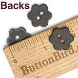 Turquoise/Black Ceramic 3/4" Flower Button 2-Hole #RN-TSFL