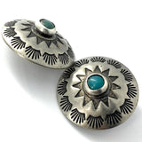 Re-Stocked, Blue Bead Pasque Flower, 13/16" Concho Button w. "Turquoise",  #SW-52