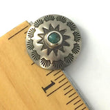 Re-Stocked, Blue Bead Pasque Flower, 13/16" Concho Button w. "Turquoise",  #SW-52