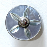 Gray Vintage Shell "Starflower" Button 3/4", Iridescent, Shank Back #SK-765
