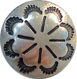 desert primrose silver tiny flower concho button ButtonBird.com