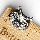 Cat Button, 7/8" Pewter from Green Girl Studios, Kitty  #G345