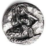 Back in Stock, Mermaid Button, 3/4" Pewter from Green Girl Studios, #G-300