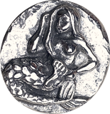 Back in Stock, Mermaid Button, 3/4" Pewter from Green Girl Studios, #G-300