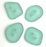 Re-Stocked, Seafoam Green Tumbled Silky Glass, Faux "Seaglass" 2-Hole Button,  3/4"-7/8"