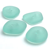 Re-Stocked, Seafoam Green Tumbled Silky Glass, Faux "Seaglass" 2-Hole Button,  3/4"-7/8"