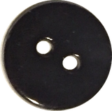 Re-Stocked, Black Shiny 1/2" Agoya Shell 2-Hole Button, Pack of 8,  #1227