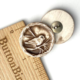 Bird in Tree, Brown Art Stone Button by Susan Clarke 1-3/16" #SC-1057