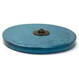 Peacock Painter, Blue Art Stone Button by Susan Clarke 2" #SC-2024