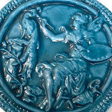 Peacock Painter, Blue Art Stone Button by Susan Clarke 2" #SC-2024