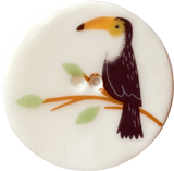 Toucan Large Handmade Porcelain Button 1-1/2"
