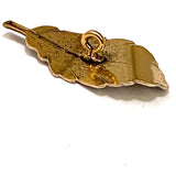 Re-Stocked Feather Button, Small, Silver and Gold 1-1/8" by Susan Clarke  #SC-997