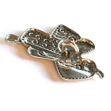 Saddle Button, Tiny Brown Metal 7/8" x 3/4" by Susan Clarke  #SC-673