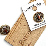 Bug Button, Shiny Red/Gold 1/2" by Susan Clarke  #SC-348